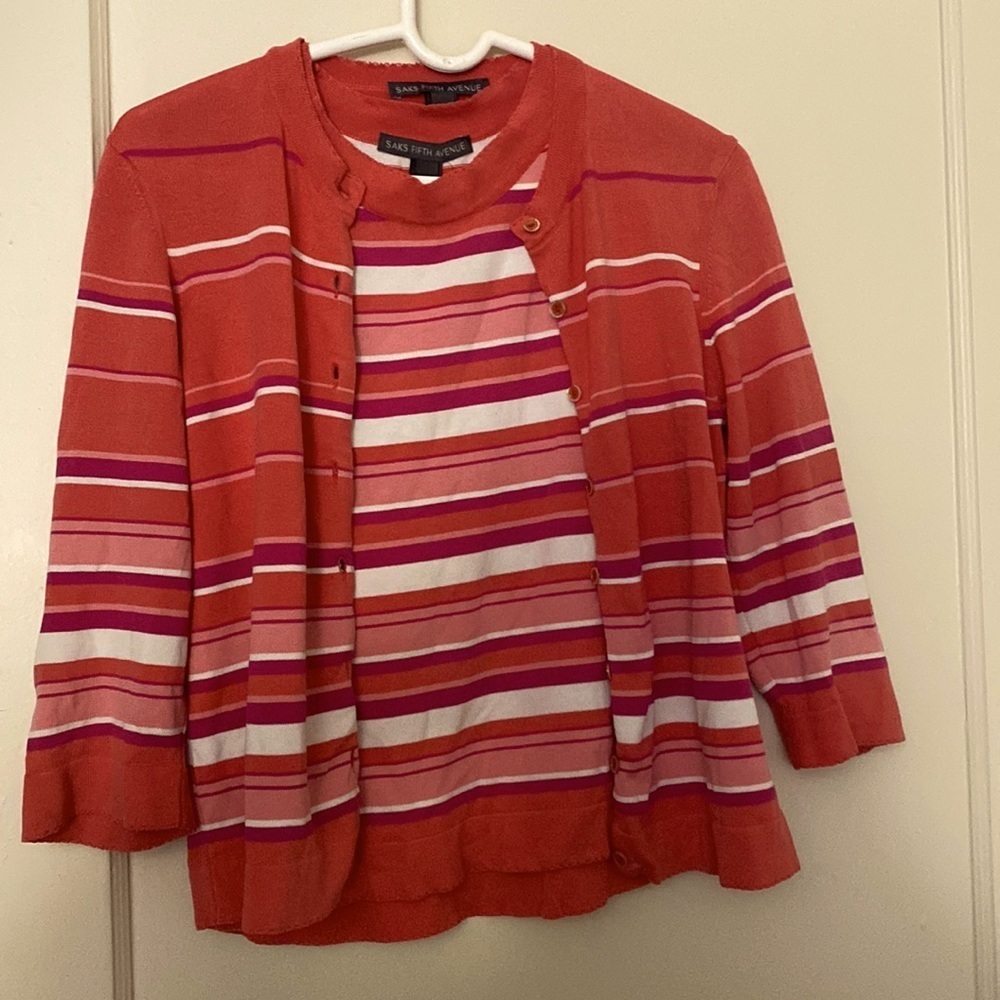 Saks Fifth Avenue top and cardigan size: S/M